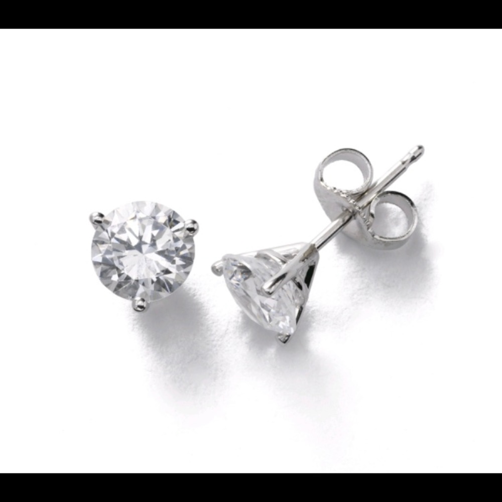 Half a carat total weight diamond studs in 14k WG